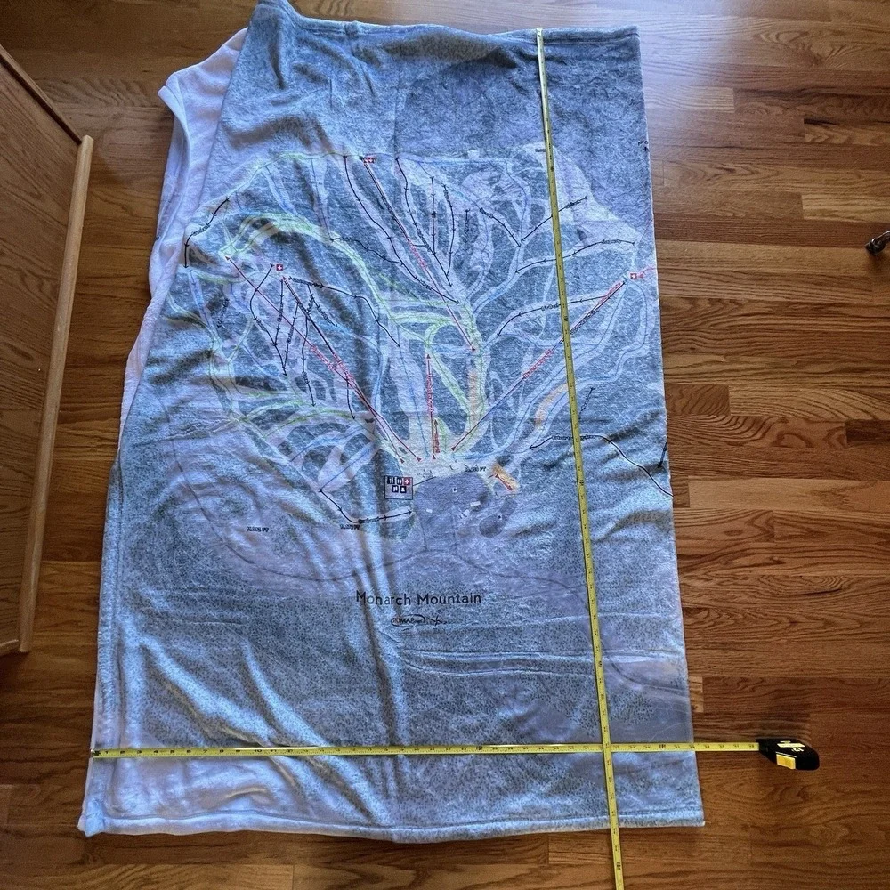 Terry Town Maps Monarch Mountain SkiMap Fleece‎ Blanket